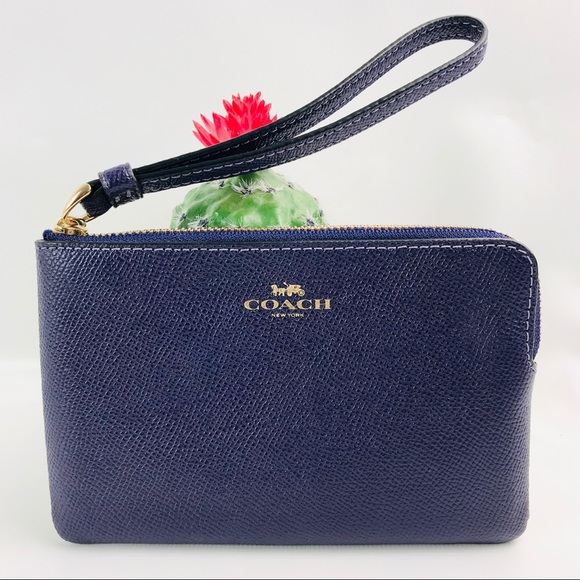 Coach Handbags - Coach Zip Wristlet Dark Purple Wallet